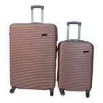 Smte 2 Piece Hard Outer Shell Luggage Set Pink With Keychain