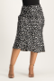 Natalie Satin Midi Skirt - Black Animal Print - M