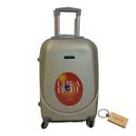Smte Durableelegance: Smart And Stylish Travel Abs Suitcase Medium 65CM With Smte Keyring Gold With Keychain