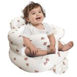 Inflatable Baby Seat For Babies 3-36 Months Baby Chair With Fence & Built In Air Pump Blow Up Floor Baby Seat With Back Support