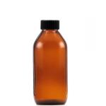 100ML Amber Glass Generic Bottle With Tamper Proof Cap - Black 28 410