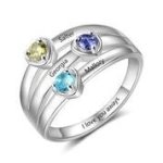 CRI103922 - 925 Sterling Silver Personalized Ring Names And Birthstones