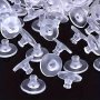 30PCS/50PCS/100PCS/200PCS Fishhook Earring Backs For Droopy Ears Earring Backs Replacements Clear Rubber Earring Safety Back Stoppers Soft Clutch Earring Pin Backs