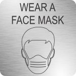 Face Mask Safety Sign 210 X 210MM - Brushed Acp