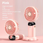Portable Electric Fan Home Air Conditioner MINI Rechargeable Cooler Handheld USB Conditioning - Pink