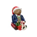 Polyresin Bear Playing With A Rocking Horse 13X12X16CM