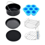 7 Inch Air Fryer Accessories Kit Cake Baking Pan Grill Rack
