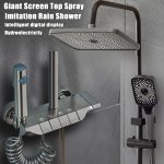 Wall-mounted Aluminum Shower System Set With Eco Spray - Metal Oval Rainfall Showerhead Handheld High-pressure Nozzle With Hose 