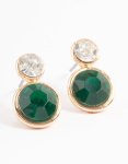 GREE N Two Stone Round Stud Earrings