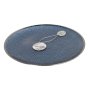 Blue & Silver Rimmed Platter Plate 32cm WY018