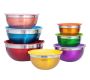 Set Of 7 Mixing Bowls - Colour-coded With Airtight Lids
