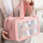 Large Dual-layer Travel Organizer - Waterproof Pu Dry wet Separation Portable Storage For Cosmetics & Essentials