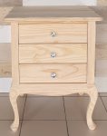 Queen Anne Pedestal 3 Drawer – Raw