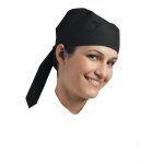 Chefs Uniform - Scull Cap Tie At Back Black