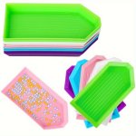 5 10PCS Multicolor Plastic Diamond Painting Bead Sorting Trays Craft Jewelry Organizers With Easy Pour Design Diy Diamond Art Ac
