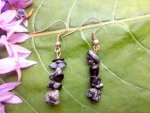 Snowflake Obsidian Stone Chip Earrings