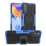 For Xiaomi Redmi Note 11 Pro 5G International Version Tire Texture Shockproof Tpu+pc Phone Case With Holder Blue