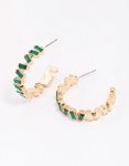 Goldair Gold Zig Zag Baguette Drop Earrings