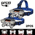 1PC 2PCS USB Rechargeable Headlamps - 5 LED 4 Operating Modes - For Outdoor Activities - Fishing Camping Running