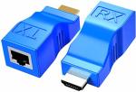 Berlat HDMI Extender Adapter HDMI To RJ45 Ethernet Network Converter Over By CAT5-E 6 Cable Splitter 1080P Up To 30M 98FT Repeat