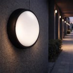 Atlas Round Bulkhead LED Light In Black - Large Small - Small
