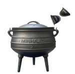 Minhaj – Cast Iron Potjie Pot Size 2 With 2 Silicone Gloves