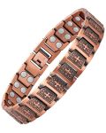 Feraco Copper Cross Bracelet For Men Magnetic Therapy Cooper Christian Bracelets With 46 Magnets Men's 99.99% Pure Copper Jewelr