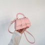 Mini Crossbody Bag For Girl Trendy Solid Color Handbag Fashion Lipstick Bag With Top Handle