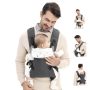 Baby Sling Carrier 4-IN-1 Ergonomic Baby Backpack Front Carrier Newborn To Toddler Wrap Lightweight Adjustable Baby Sling Grey