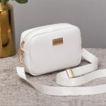 Stylish Crocodile Pattern Small Square Bag Trendy Versatile Shoulder Bag For Girls Casual Adjustable Wide Woven Strap Crossbody