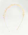 Goldair Gold Cubic Zirconia Marquise & Round Leaf Headband