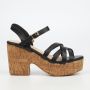 Honey 2 Black Faux Leather Block Heel