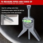 Ergonomic Pipe Center Finder With Adjustable Dial & Level - Y-type Head Angle Marking Tool For Plumbers Quick & Precise Measurem