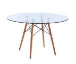 Smte Glass Table With Wooden Legs With Keychain