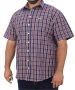 Mens Short Sleeve Check Shirt - 10XL / Red/navy