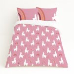 Kids Duvet Set Llama Rainbow