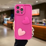 Cute Heart Decoration Phone Case For Iphone 15 14 13 12 11 Soft Tpu Shockproof Protective Phone Case