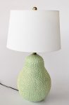 Pale Green Pear Shaped Lamp Base With Shade Finial Harp – 65X38CM