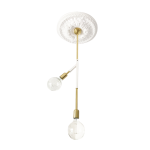 Double Pendant - White & Brass