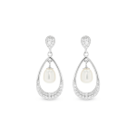 Sterling Silver & Freshwater Pearl Teardrop Drop Earrings