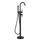 BTB012- Blackened Brass Floor Mounted Bath Mixer With Hand Mixer