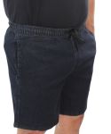 Mens Elasticated DENIM SHORTS - 54 Black