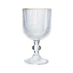 Ribbed Wine Glass With Gold Rim
