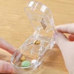 Small & Portable Pill Cutter & Storage Box - Perfect For Vitamins & Fish Oil