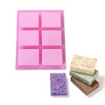 Silicone Soap Molds 6-CAVITY Square And Rectangle Shapes Handmade Soap Making Tools With Intricate Patterns Flexible And Durable
