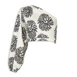 Black & Ivory One Shoulder Top