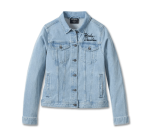 Women’s Silver Wing Stretch Denim Jacket – Light Indigo
