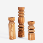 Abstract Candle Holder - Cognac - Small