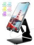 Topgo Cell Phone Stand For Desk Device Holder Cradle Holder Metal Phone Stand With Cable Collective For Office Desk Bedside Tabl