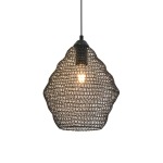 Phantom Wire Mesh Pendant Light Black Or Gold 2 Sizes - Black Large